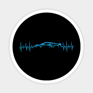 C8 Corvette Heartbeat Rapid Blue Supercar EKG Sports Car Heart Beat Line Racecar Pulse Magnet